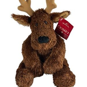 Hallmark Comet Plush Reindeer in Brown and Tan, Sparkly Christmas Stuffed Toy